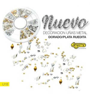 Strass De Metal Para Decoración De Uñas Dijes Nail Art U18- Jessamy