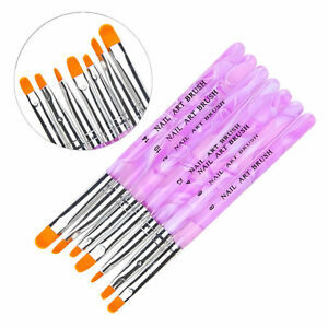 Set UV Gel Acrílico Nail Art Builder Pincel Pluma Pintura.