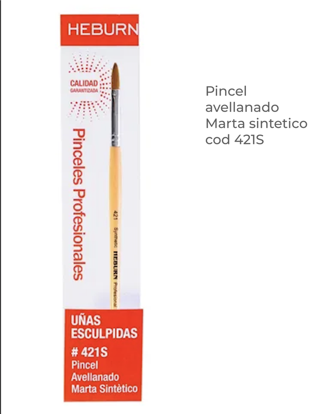 PINCEL AVELLANTADO MARTA SINTETICO PARA UÑAS ESCULPIDAS 421S-HEBURN