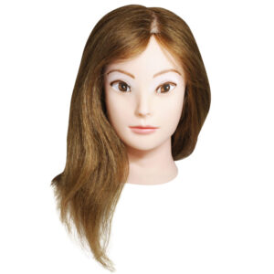 Cabeza de Practica  pelo natural con soporte (40cm) w90