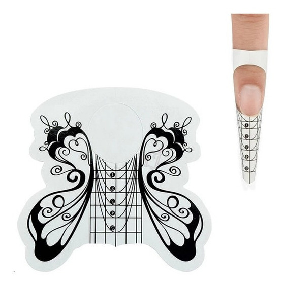Molde para uñas mariposa negra x 50u.