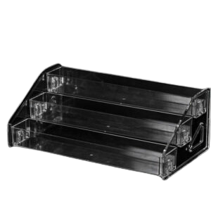 Porta Esmaltes Plástico Transparente  de 3 Filas