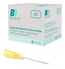 Agujas Hipodérmicas Desechables  x 100 UD