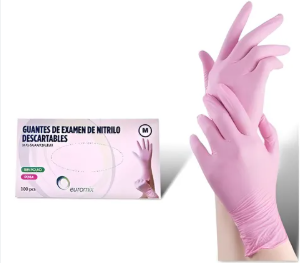 GUANTES DE NITRILO ROSA -